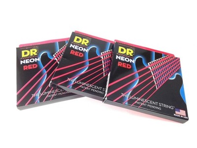 DR Strings Guitar Strings 3 Sets Electric Neon Red 09-46 Light and Heavy
