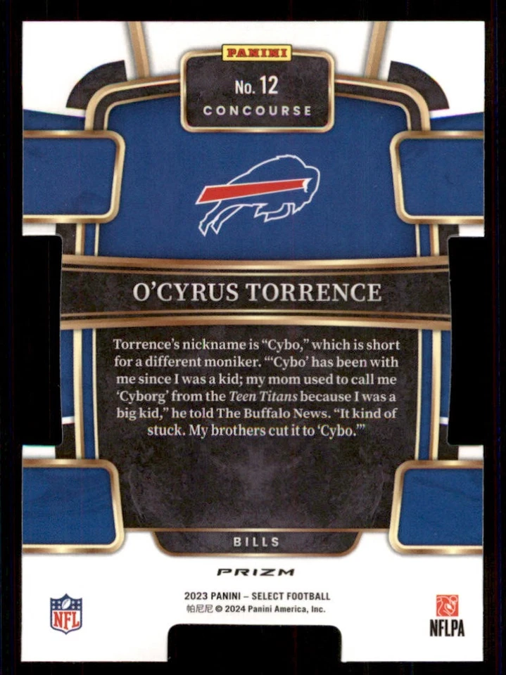 2023 Select Prizm Silver Die Cut #12 O'Cyrus Torrence - Image 2 of 2