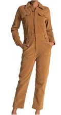 Frame Brown Corduroy Jumpsuit Sz L Teddy Bear Brown Classic Quiet Lux Statement
