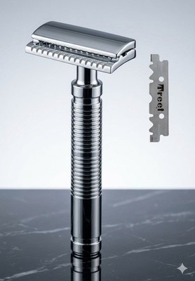 Yaqi Single Edge Safety Razor One Blade Handle Stainless Steel & Head Zinc Alloy