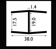 Plastic H Section Black + White 1 Metre Board Jointing Strip 15mm & 18mm Board