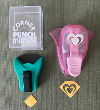 Lot of 2 Paper Punches - 1 EK Success Corner Heart  1 Marvy Rounded Corner