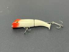Vintage Herter’s Mud Skipper Fishing Lure Spinning Rotating Tail Bait Red White