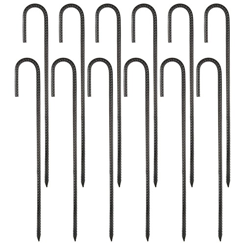 16 Inch Rebar Stakes 12Pcs Heavy Duty Rebar Stakes J Hook 5/16 Ground Stakes ... - Picture 3 of 7