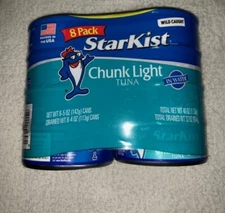 🐟StarKist Chunk Light Tuna in Water, 5 oz Can, Pack of 8💚