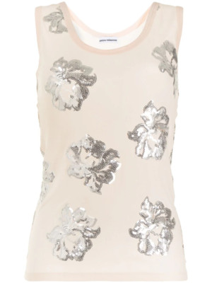 Paco Rabanne Women's Floral-print Vest Top, Style# 21EJTO310CU0002, Size 44