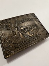 Brass Indian Motorcycle Motocycle Scout Laughing Chief 70s Vintage Belt Buckle