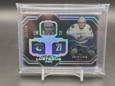 2016-17 UD Black Lustrous Ink Auto Loui Eriksson /175 Vancouver Canucks 