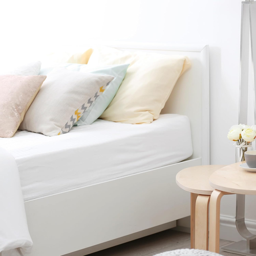 Lenzuola Matrimoniali Con Angoli 160X190 Cm Bianco in Microfibra per Letto Con M - Foto 8 di 12
