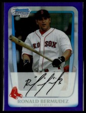 2011 Bowman #BCP59 Ronald Bermudez Chrome Prospects Purple Refractors #/700