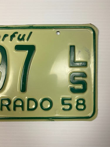 1958 Colorado License Plate Number Tag Single Plate Trailers Plate Telluride CO - Picture 15 of 16