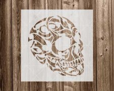Skull Stencil, Durable Handmade Mylar Reusable Craft Painting Template, 2320
