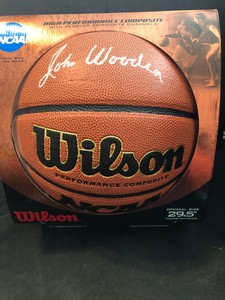 john wooden signed basketball