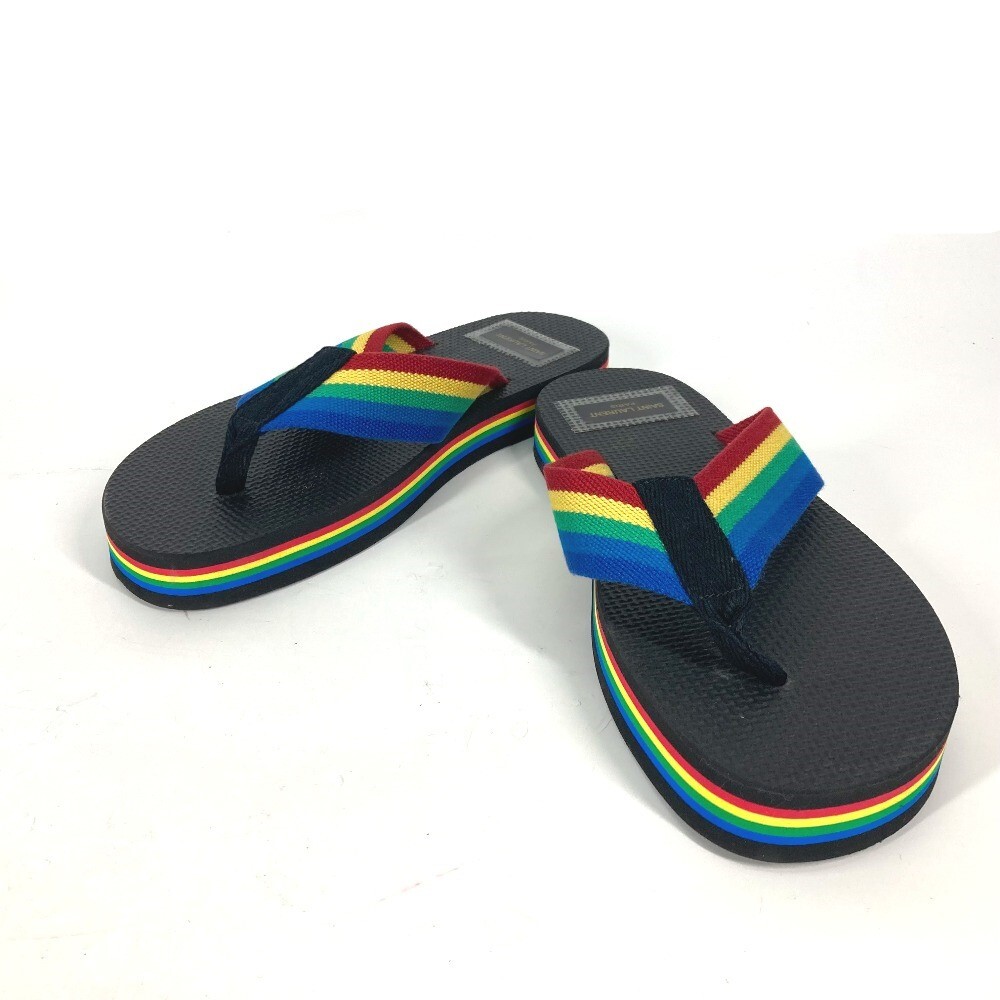 Scarpe sandali infradito SAINT LAURENT PARIS arcobaleno nero multicolore mai usate