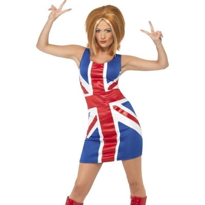 ginger spice dress Women's McCormick Costume comfortable microfiber yarn * Material has a four Rhinestone ginger spice Union Jack