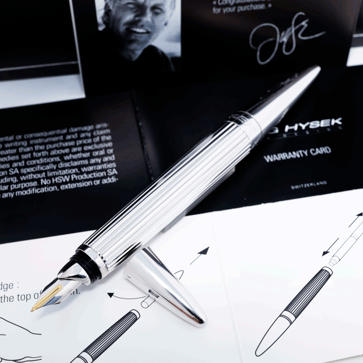 Jorg Hysek Meta Design Fountain Pen with Pen Sleeve 18K M Nib