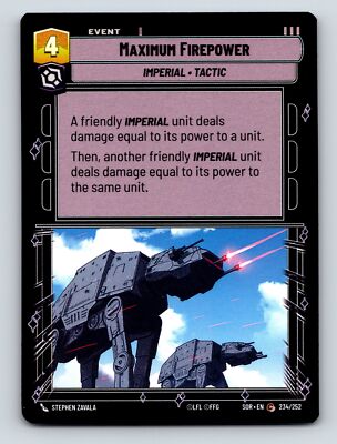 Command Cunning Maximum Firepower Imperial Tactic Event Card 4C