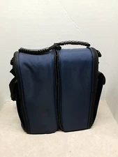 Caddy-O Wine Bottle Dual Carrier Tote Cooler Chill Blue Shoulder Strap Zips