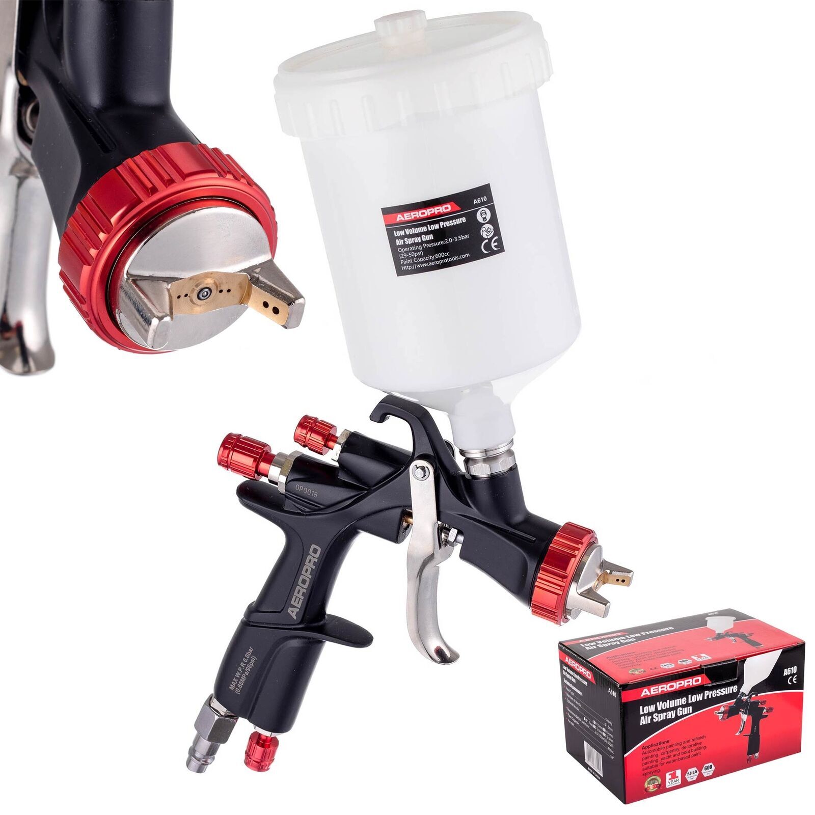 Pistola per verniciatura LVLP AEROPRO LVLP 1,5 mm ugello PISTOLA A SPRUZZO