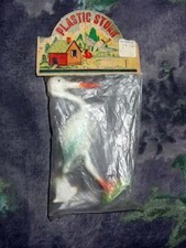 SEALED Vintage 1920's Plastic : STORK w/ BABY FIGURE - Cake Topper ANNOUNCEMENT