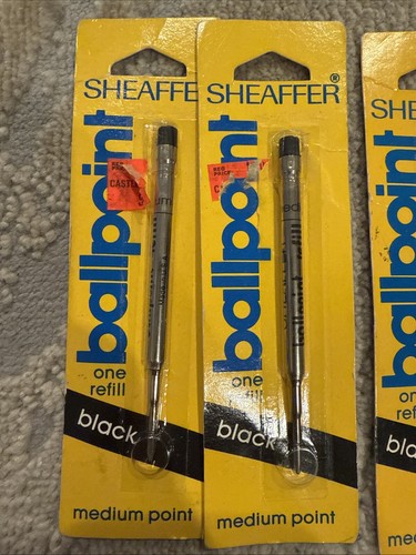 3 ricariche penna a sfera vintage Sheaffer inchiostro nero punta media sigillate - Foto 2 di 4