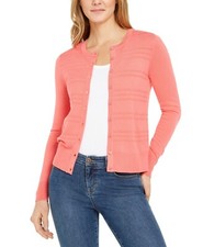 Charter Club Womens Size XS Textured Cardigan Sweater Rapture Rose Pink 40 1005