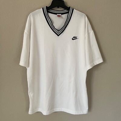 Vintage 80's-90s Nike Embroidered Swoosh V-Neck T-Shirt