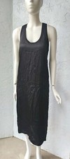 Enza Costa Womens Black Satin Racerback Midi Tank Dress Size Small