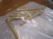 (10) #14-10 x 2-1/2" Flat Head Phillips Sharp Pt Plain Finish Brass Wood Screws