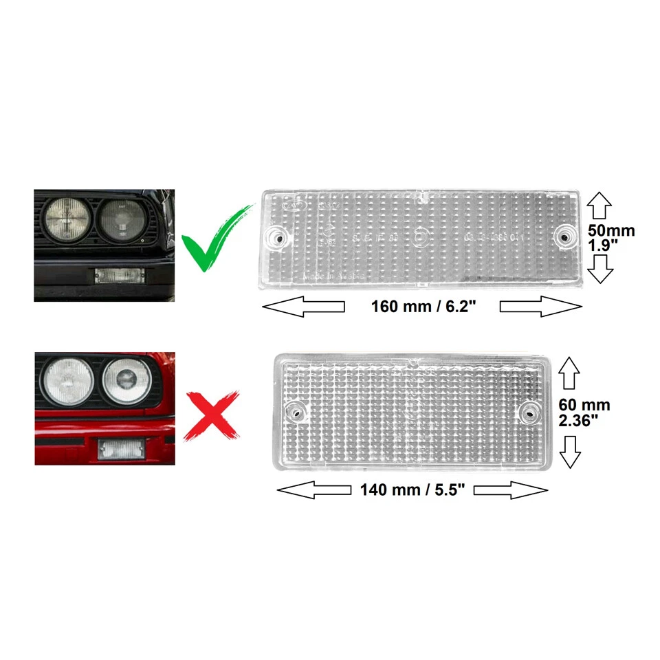 2x Weiß Klar Blinker Gläser Tief Passend für BMW E30 3er Limo Touring Cabrio - Bild 4 von 4