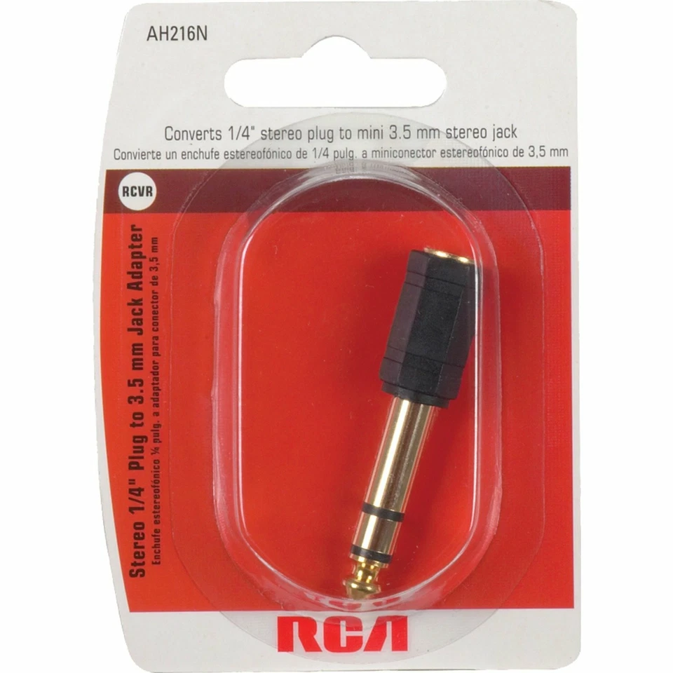 RCA AH216R 3.5mm Jack to 1/4" Plug Adapter - Image 2 of 2