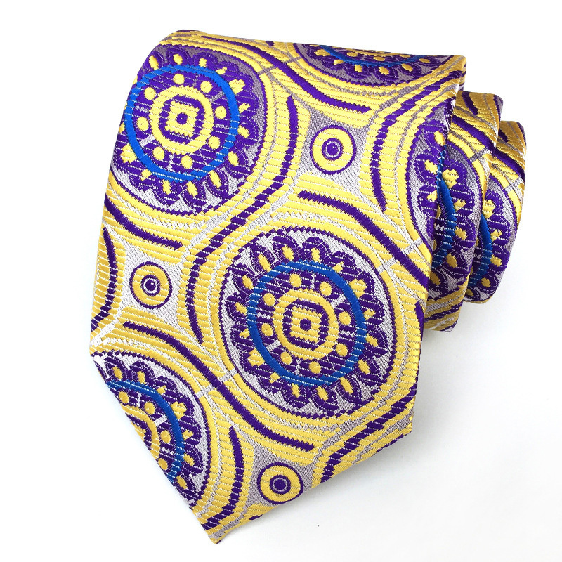 152KT NEW classic men's silk neck tie yellow floral geometric prom