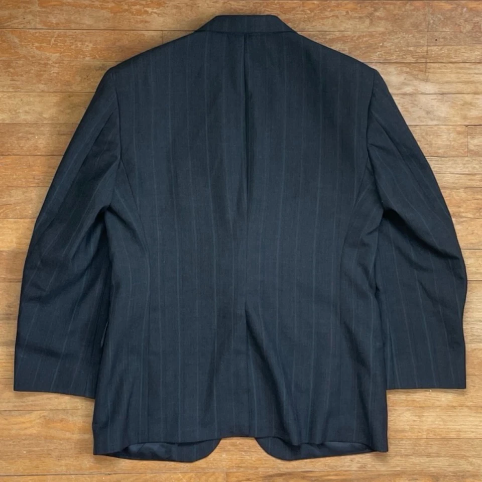 Traje de Colección Para Hombres Gris a Rayas 40S Blazer 34x29 Pantalones Años 70 Mezcla de Lana Chaqueta Foto 4 de 4