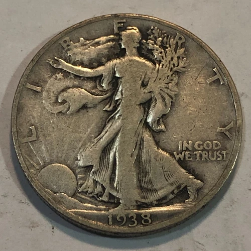 1938-D Walking Liberty half dollar. Fine.  #ed4