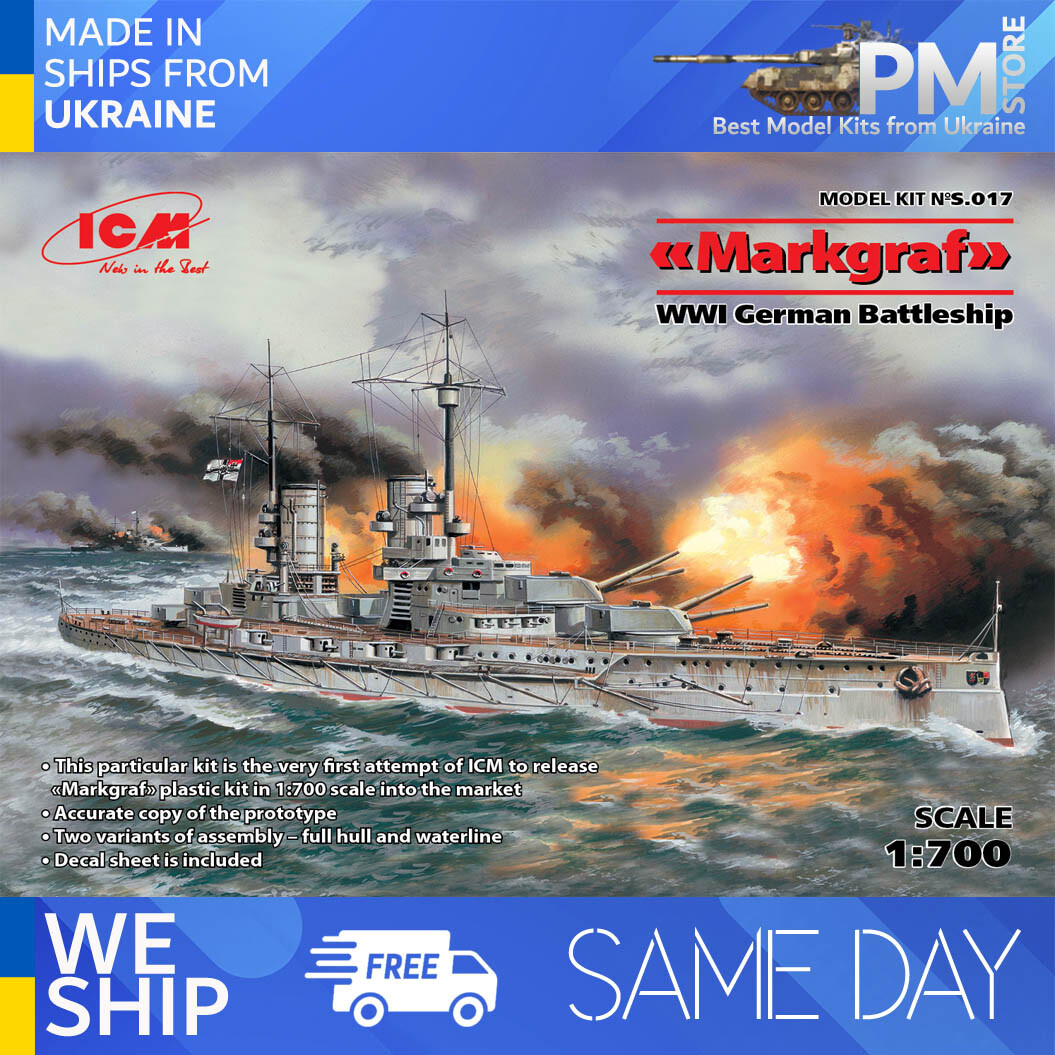 ICM S017 1/700 “Markgraf” WWI German Battleship (full hull