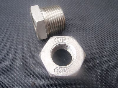 #ad #ad 2 PACK STAINLESS STEEL BUSHING REDUCER 3 4quot; x 3 8quot; NPT PIPE BS 075 037 $13.98