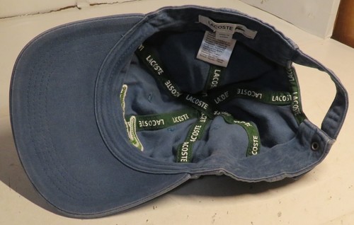 AUTHENTIC LACOSTE LARGE CROC LOGO ADJUSTABLE BASEBALL HAT CAP LIGHT BLUE GUC - Picture 13 of 21