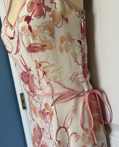 4 ANN TAYLOR Silk Floral Sleeveless Long Dress BEAUTIFUL Women's - Picture 7 of 17