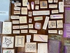 100S LOT OF 47-RUBBER STAMP INK PADS MEMORIES STAMPENDOUS STAMPIN PASTELS CHALK