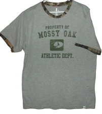 Mossy Oak T-shirt Mens XL gray heather Short Sleeve green camo athletic dept