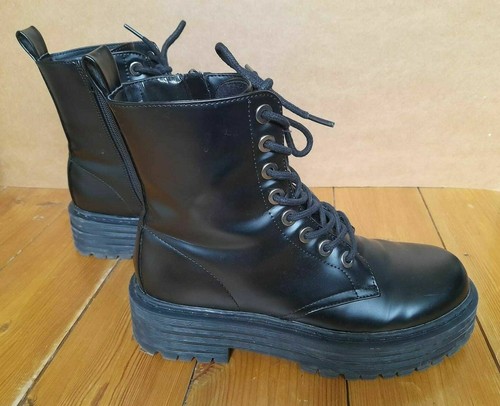 primark black platform boots