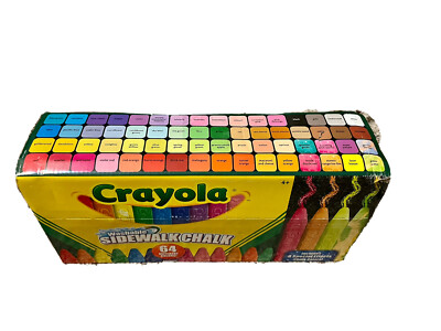 Crayola 512064 Washable Sidewalk Chalk 64 Count New Open Box