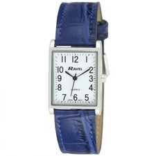  Men's Classic Rectangular Strap Watch - Silver Dial by Ravel R0120.06.1A