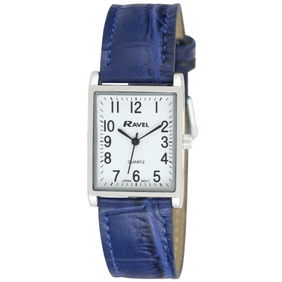  Klassische rechteckige Herrenuhr mit Armband - silbernes Zifferblatt von Ravel R0120.06.1A