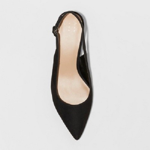 New Day DAMEN-PUMPS MIT SCHNALLENRIEMEN SPITZ ZULAUFEND PFENNIGABSATZ MICROSUEDE, SCHWARZ - Bild 3 von 3