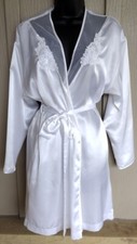 Vintage Cinema Etoile Robe White Embellished Robe Bridal Medium Lace Sequin