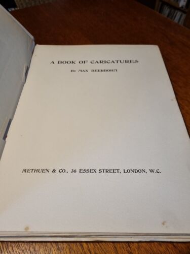 A book of Caricatures By Max Beerbohm. Loose leaves. HB DJ 1st edition 1907 - Picture 6 of 24
