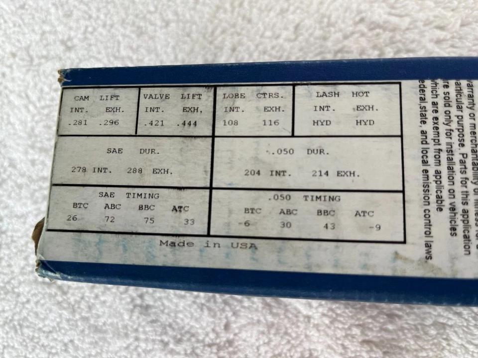 Parte de árbol de levas Elgin Pro Stock # E-937-P difícil de encontrar nuevo de stock Foto 2 de 4