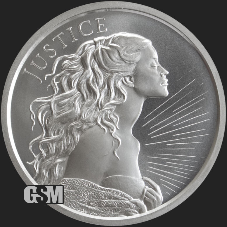 2026 - 1 oz .999 Fine JUSTICE Silver Round Silver Shield BU COIN