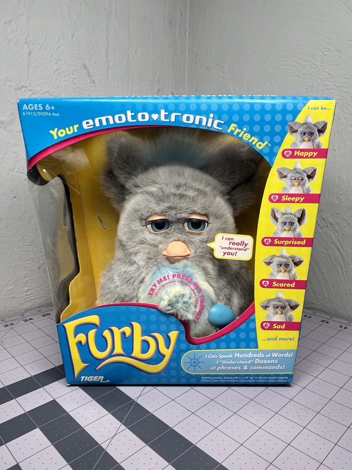 RARE 2005 Furby 53569 Gray Body Blue Mohawk: New in Box! NIB